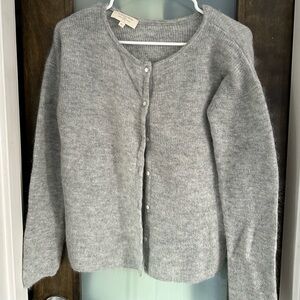 Sezane gaspard cardigan in mottled grey